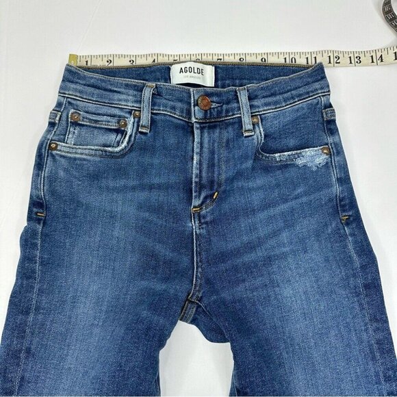 Agolde Women’s Blue Sophie Mid-Rise Skinny Stretch Designer Jean W23/L26 - Picture 9 of 12